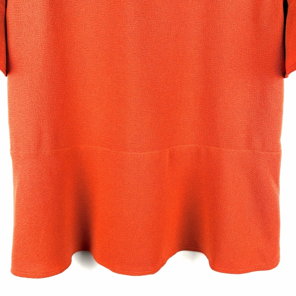 Madewell XS Orange Textured Flutter Sleeve Peplum Blouse Top - Picture 10 of 13